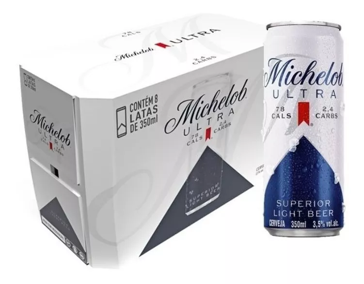 Cerveja Michelob Ultra Lata 350ml - Pack Com 8 Unidades