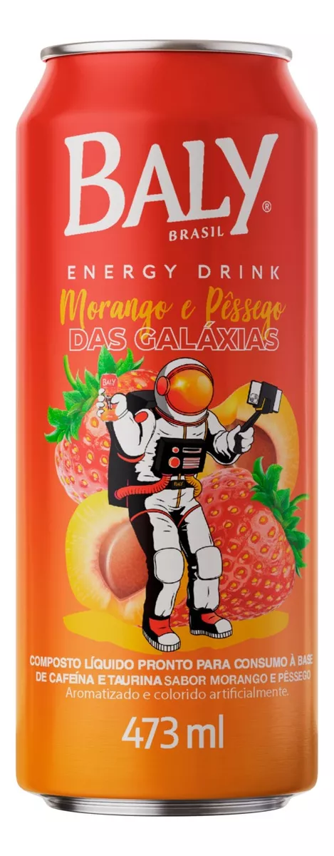 Energético Morango e Pêssego das Galáxias Baly Lata 473ml