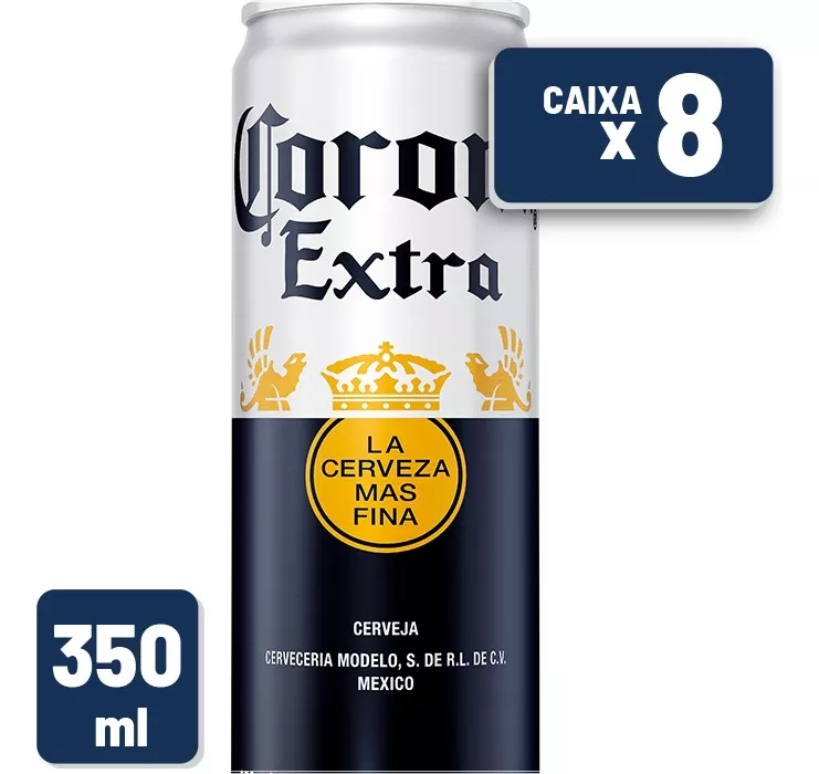 Cerveja Corona Extra Lata 350ml- Pack 8 Unidades