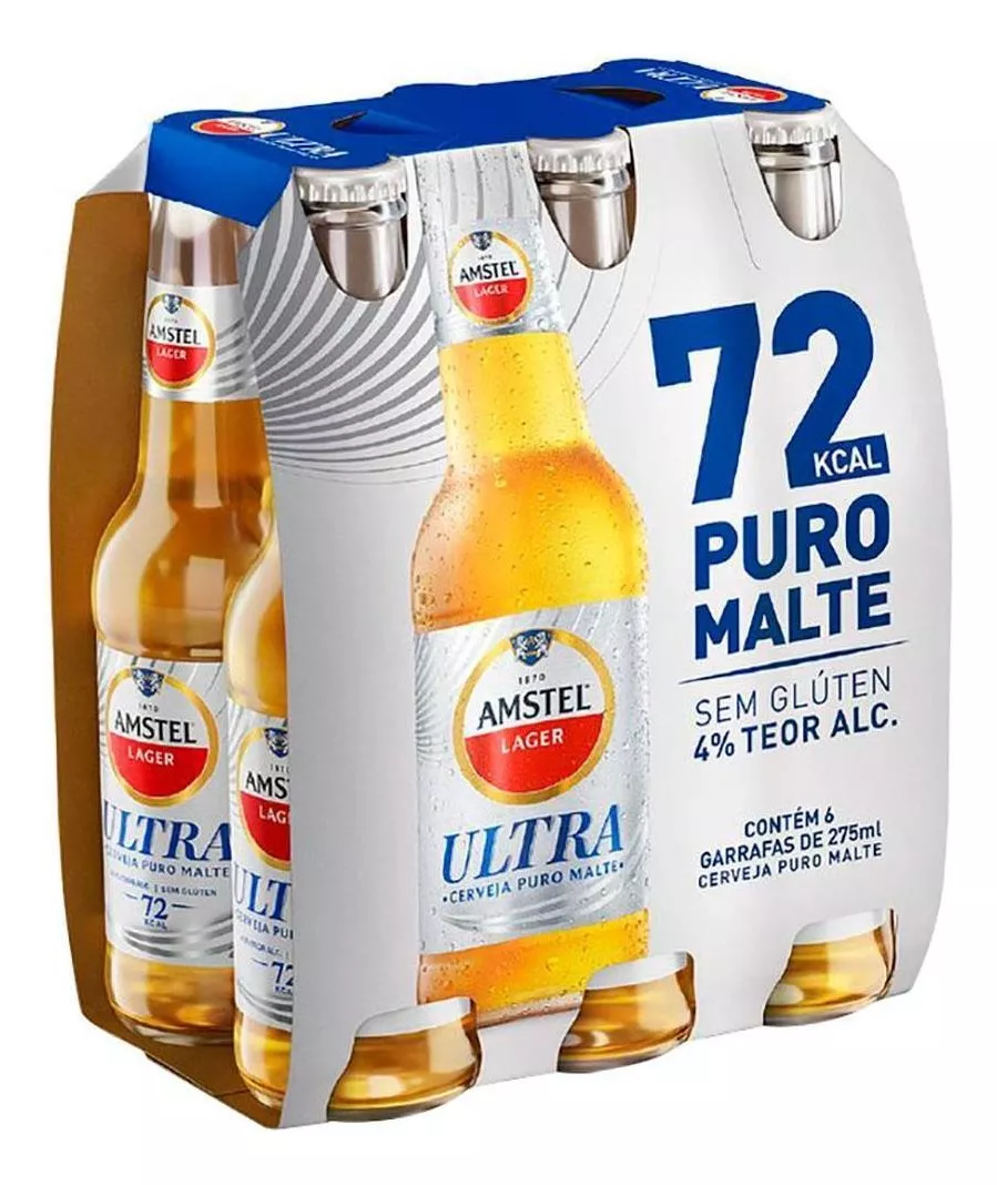 Cerveja Amstel Puro Malte 275ml 6 unidades